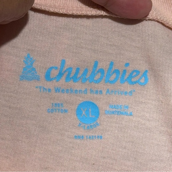 Chubbies Men's XL Peach The Weekend Has Arrived Graphic Print T-Shirt Preppy - Picture 4 of 7